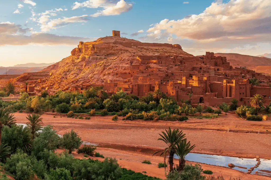 Kasbah de Taourirt à Ouarzazate au coucher du soleil
