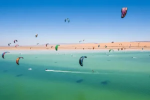 kitesurf sur la lagune de Dakhla Maroc